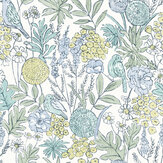 Goldfinch Wallpaper - Aqua - by Albany