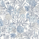 Goldfinch Wallpaper - Blue - by Albany