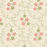 Papier peint Posy - Vert / rouge - G P & J Baker. Cliquez pour en savoir plus et lire la description.