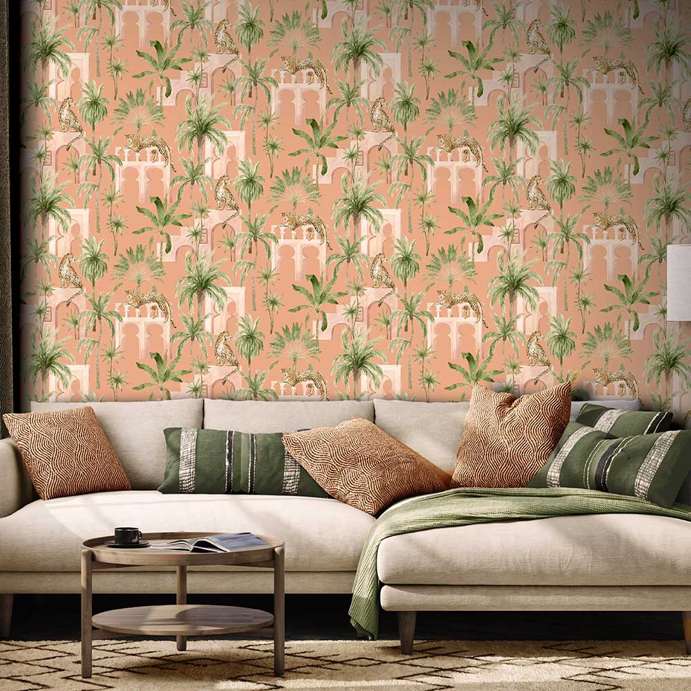 Leopard Arches Wallpaper - Terracotta - by Arthouse