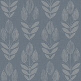 Garland Wallpaper - Smoke Blue - by Albany