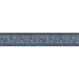 Carved Floral Trim Border - Navy - by Albany