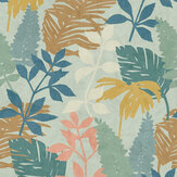 Fun Leaf Wallpaper - Blue Multi - by Arthouse