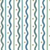 Papier peint Squiggle Stripe - Bleu-vert - Arthouse. Cliquez pour en savoir plus et lire la description.