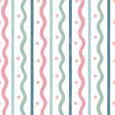Papier peint Squiggle Stripe - Rose multicolore - Arthouse. Cliquez pour en savoir plus et lire la description.