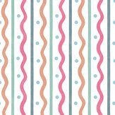 Squiggle Stripe Wallpaper - Rust Multi - by Arthouse