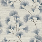 Ginkgo Leaf Trail Wallpaper - Blue / Grey - by Arthouse