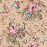 Uffington Roses Wallpaper - Plaster Pink - by Laura Ashley