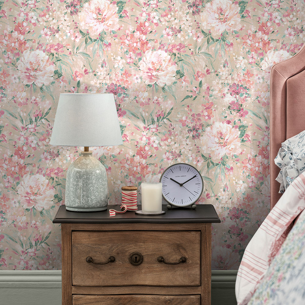 Mayville by Laura Ashley - Plaster Pink - Wallpaper : Wallpaper Direct