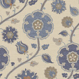 Papier peint Trailing Flower - Aqua - Eijffinger