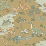 Dino Zoo Wallpaper - Ochre - by Albany
