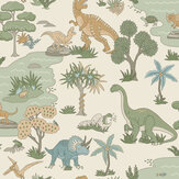 Papier peint Dino Zoo - Crème - Albany