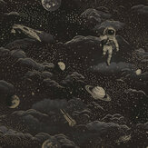 Lost In Space Wallpaper - Black / Gold - by Albany