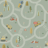 Roundabout Road Wallpaper - Sage - by Albany