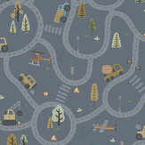Roundabout Road Wallpaper - Denim Blue - by Albany