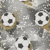 Football Frenzy Wallpaper - Black / Gold - by Albany