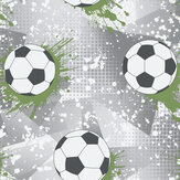 Football Frenzy Wallpaper - Green / Grey - by Albany