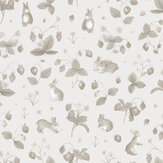 Bunnies and Berries Wallpaper - Neutral - by Albany