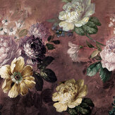 Painted Flowers Mural - Pink - by Grandeco
