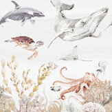 Panoramique Sealife Mural - Naturel - Grandeco
