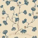 Ebba Wallpaper - Blue - by Sandberg