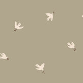Frida Wallpaper - Olive Green - by Sandberg
