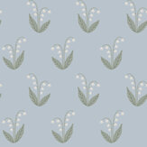 Lilly Wallpaper - Light Blue - by Sandberg