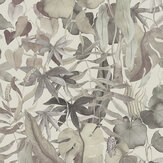 Revestimiento mural Abstract Leaves Mural - Gris/beige - de Galerie