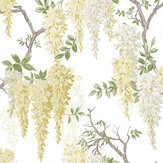 Wisteria Garden Wallpaper - Ochre Yellow - by Laura Ashley