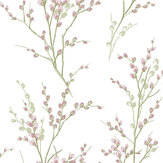 Pussy Willow Wallpaper - Coral Pink - by Laura Ashley