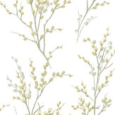 Pussy Willow Wallpaper - Ochre Yellow - by Laura Ashley