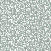 Sweet Alyssum Wallpaper - Eucaluptus - by Laura Ashley