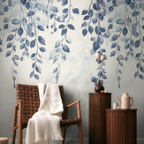 Hanging Garden Panel Mural - Blue - by Cosmo Living by Cosmopolitan