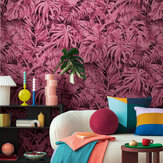 Palma Panel Mural - Magenta - by Cosmo Living by Cosmopolitan