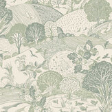 Country Landscape Wallpaper - Sage - by Arthouse