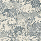 Country Landscape Wallpaper - Navy - by Arthouse