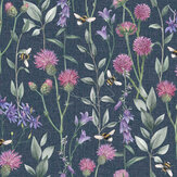 Bumblebee Meadow Wallpaper - Navy - by Arthouse