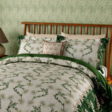 Scrolling Carnation Bedding set Duvet Cover - Olive / Ivory - by Morris