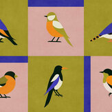 Papier peint Like a Bird - Cobalt - Coordonne