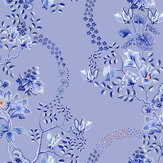 Road Floral Wallpaper - Dusky Blue - by Cath Kidston 