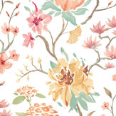 Saku Wallpaper - Linen & Apricot - by Ohpopsi