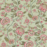 Barmeri Wallpaper - Sage / Blush - by Clarke & Clarke. Click for more details and a description.