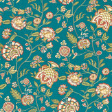 Barmeri Wallpaper - Spice / Teal - by Clarke & Clarke. Click for more details and a description.