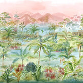 Kerala Wallpaper Panel Mural - Teal - by Clarke & Clarke