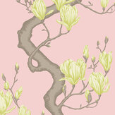 Magnolia Tree Wallpaper - Rose Pink and Soft Lemon - by Cole & Son