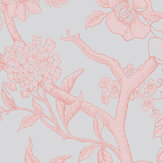 Paradise Tree Wallpaper - Pastel Blue and Soft Pink - by Cole & Son