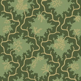 Moss Trellis Wallpaper - Evergreen and Antique Gold - by Cole & Son