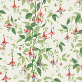 Fuchsia Wallpaper - Rose Pink and Soft Green on Parchment - by Cole & Son