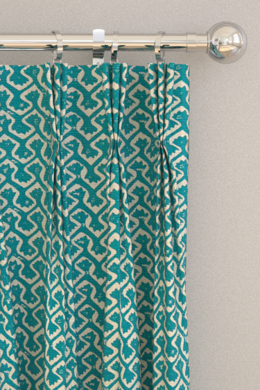 Kalpa Curtains - Teal - by Clarke & Clarke. Click for more details and a description.