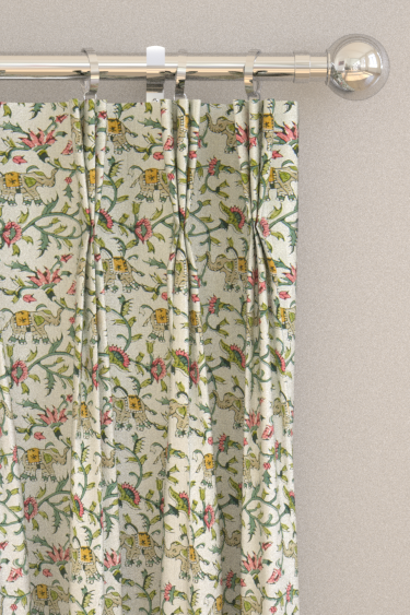 Hathi Curtains - Sage / Blush - by Clarke & Clarke. Click for more details and a description.
